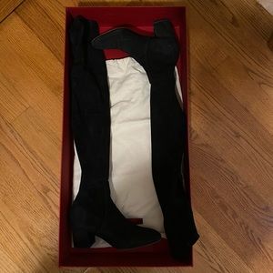 Valentino Black Stretch Over-The-Knee Tall Bootd